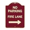 Signmission No Parking Fire Lane W/ Right Arrow Heavy-Gauge Aluminum Sign, 24" x 18", BU-1824-23735 A-DES-BU-1824-23735 - alternate 1